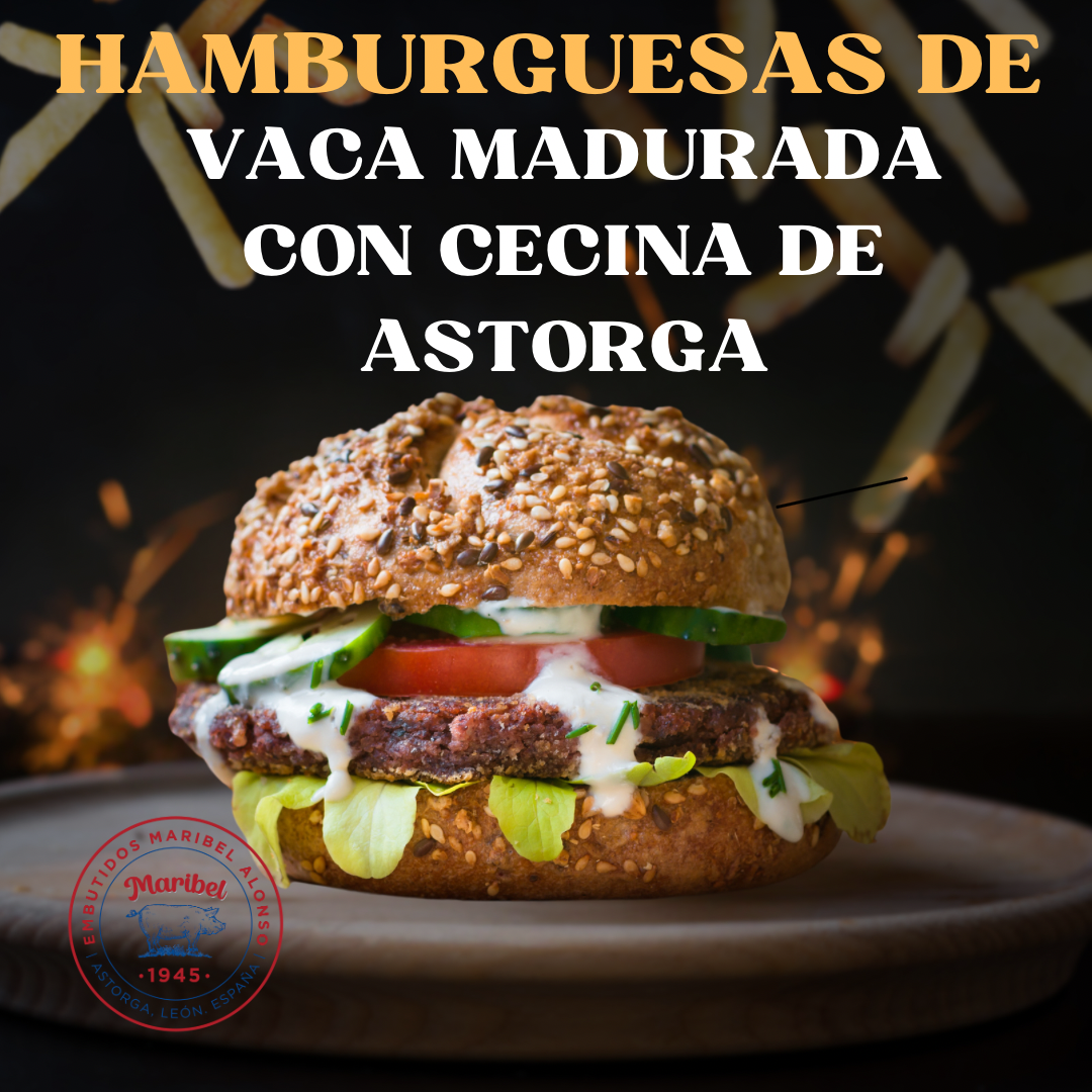 HAMBURGUESA VACA MADURADA CON CECINA. 120gr/uni